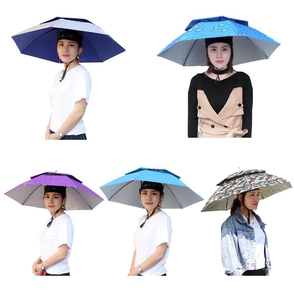 휴대용 조절 가능한 낚시 햇빛가리개 우산 모자, 캠핑 하이킹 모자, 통기성 야외 파라솔 낚시 도구